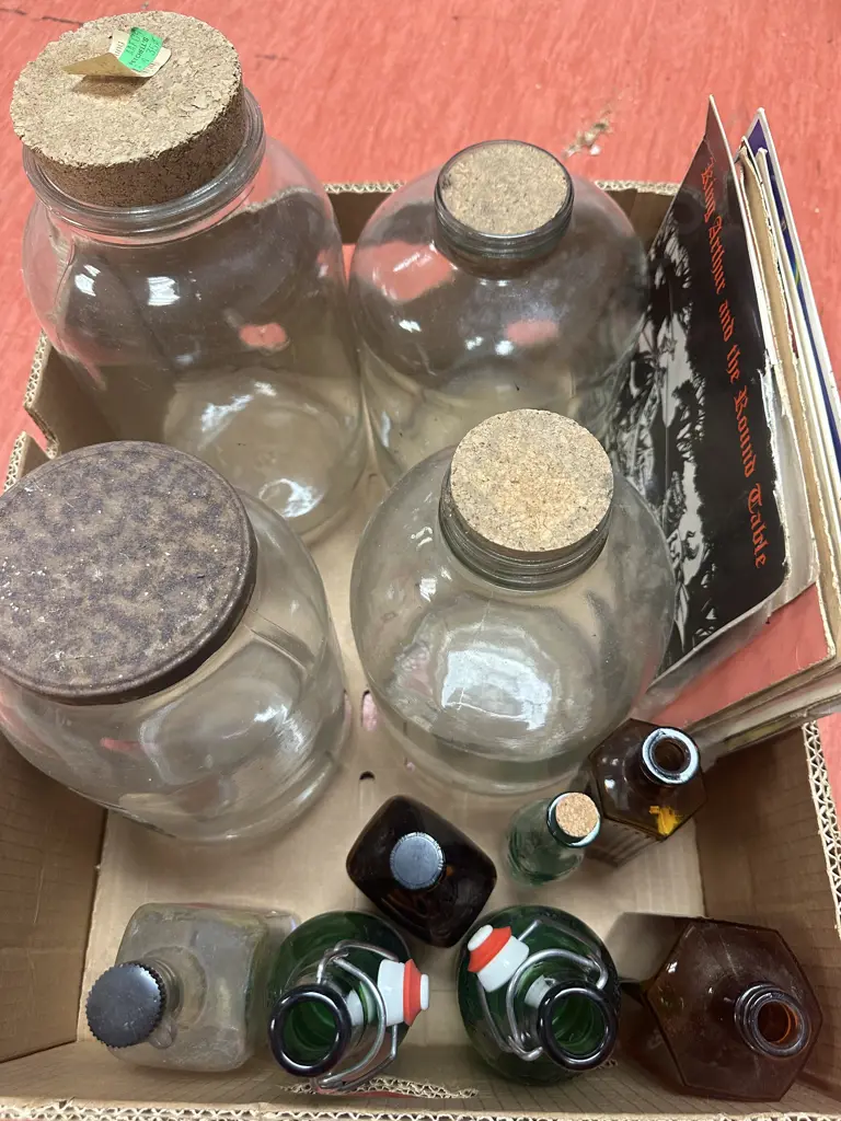 Selection Of Cannisters, Glass Bottles Etc  Image 1++