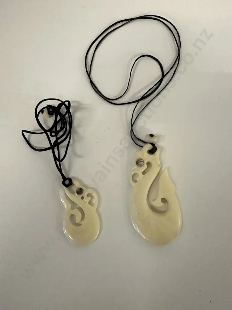 Bone Carving Necklaces x2 Image 1++