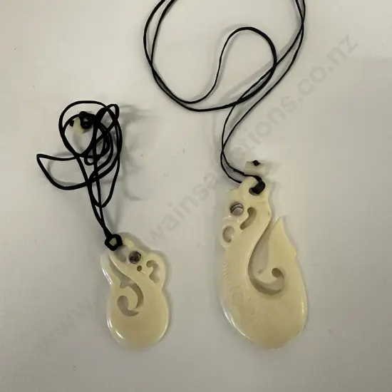 Bone Carving Necklaces x2
