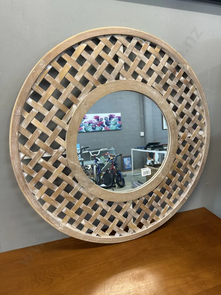 Design Republic Round Mirror Trellis Detail Dia77cm.  Image 1++