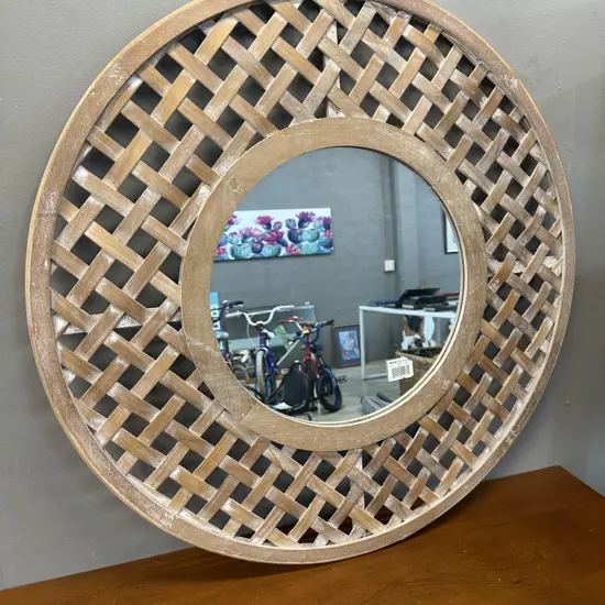 Design Republic Round Mirror Trellis Detail Dia77cm. 