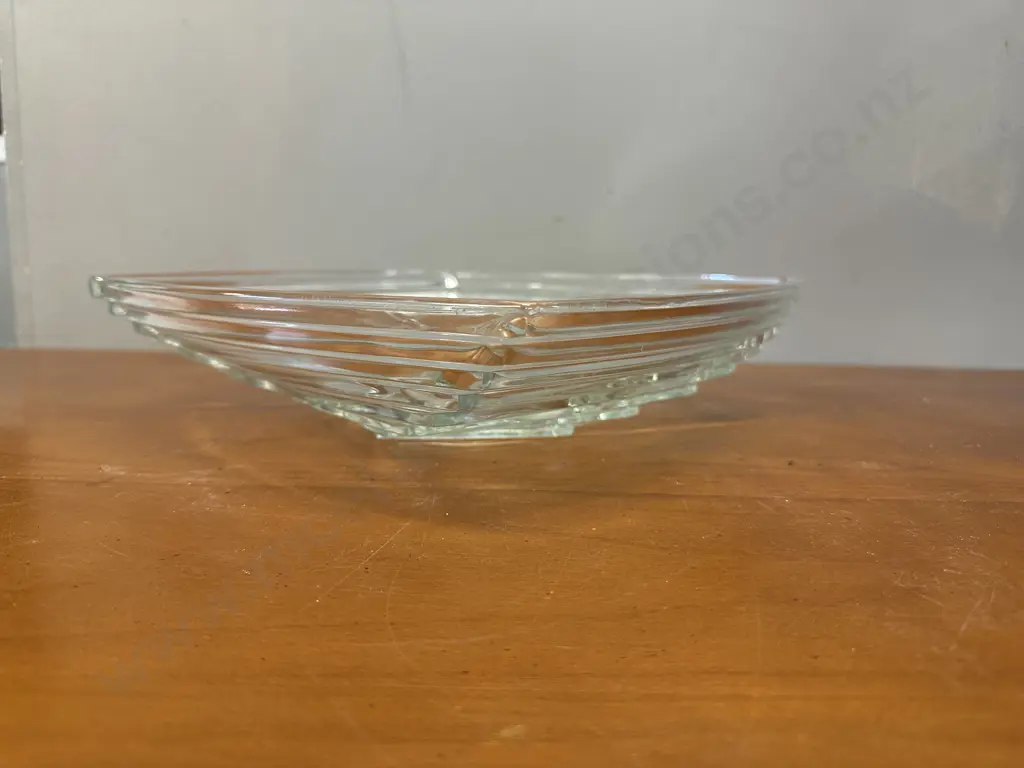Art Deco Style Square Glass Bowl 30.5x30.5cm. Image 1++