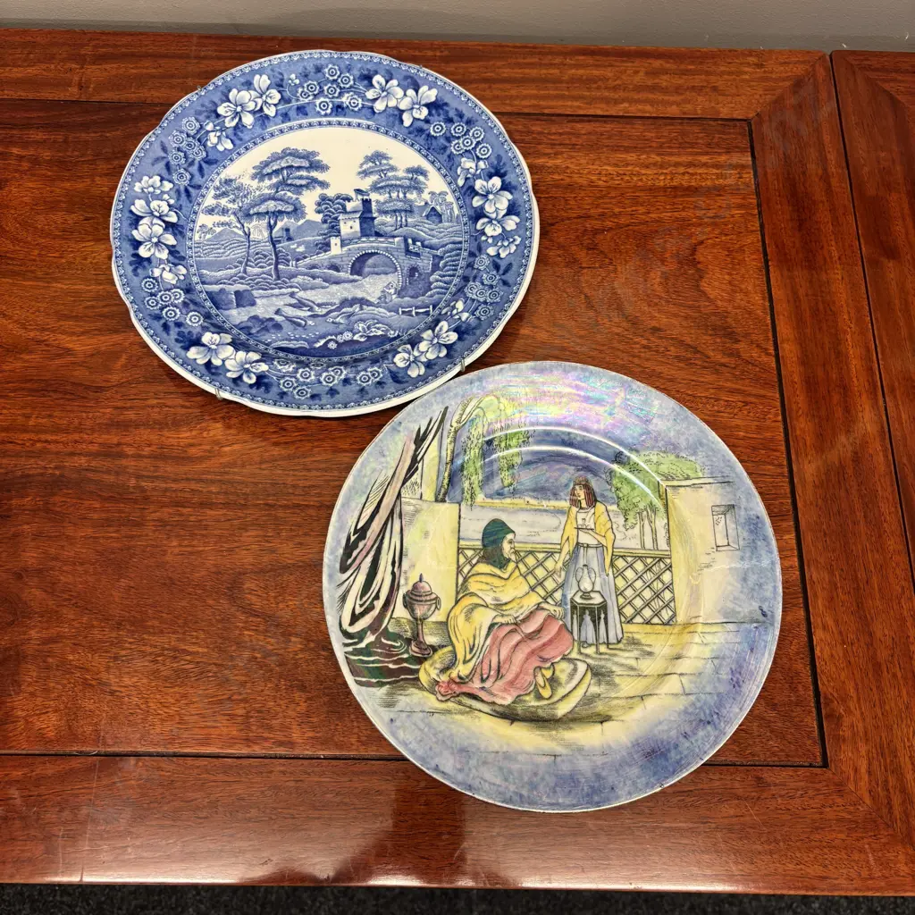 Grimwades "Of the East" Plate with Copelands Blue and White Decorative Plate Image 1++
