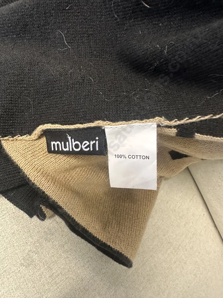 Mulberi Throw Beige With Black Crosses Image 1++