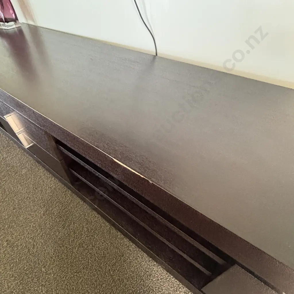 Large TV Unit - Chocolate Brown Colour, 2 Drawers, 4 Adjustable Shelves. H51.5 W200 D60cm Image 1++