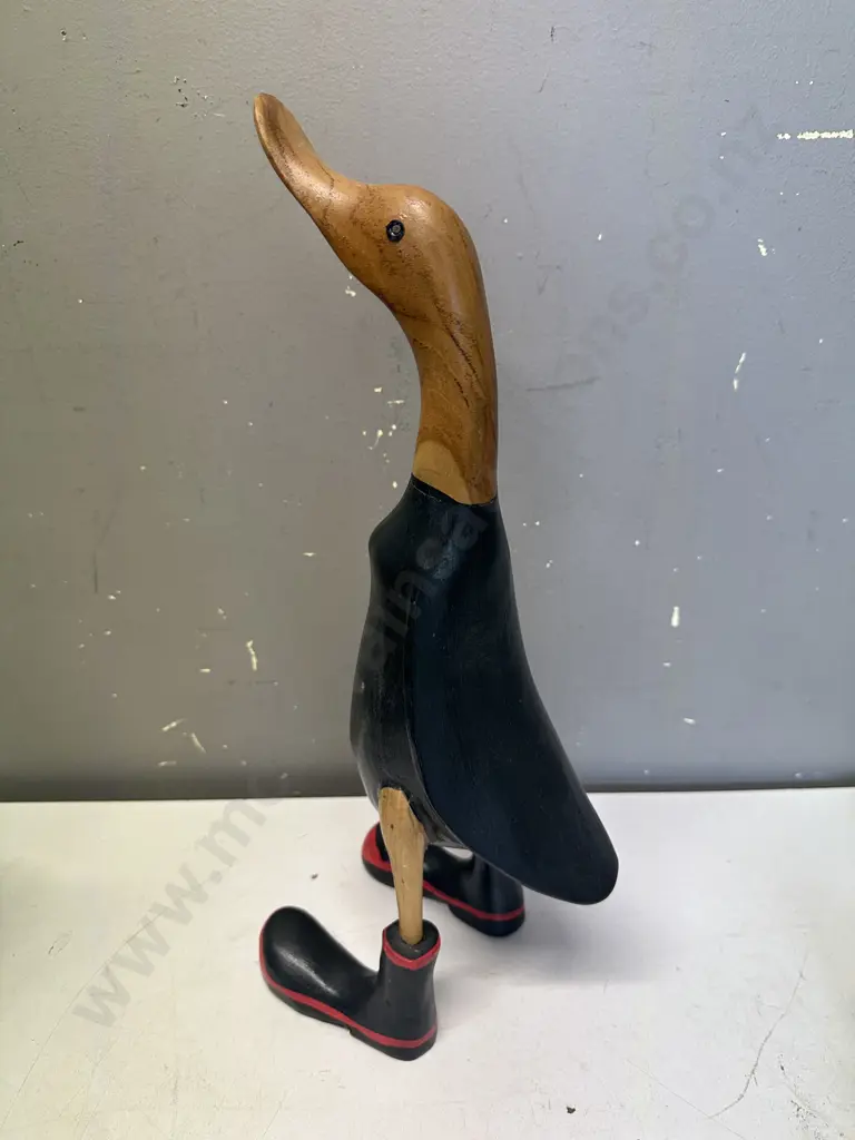 Wooden Duck In Gumboots H42cm. Image 1++