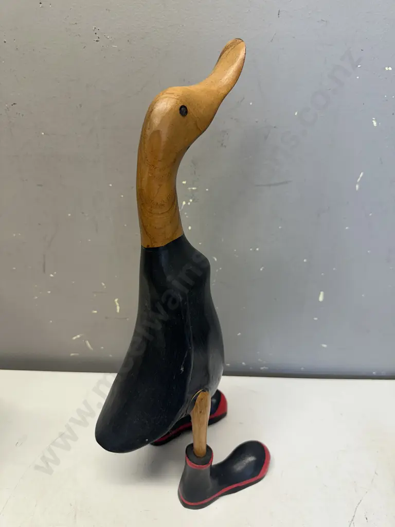 Wooden Duck In Gumboots H42cm. Image 1++