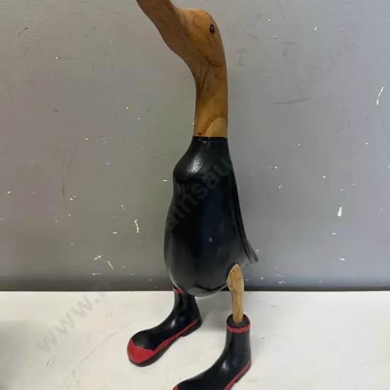 Wooden Duck In Gumboots H42cm.