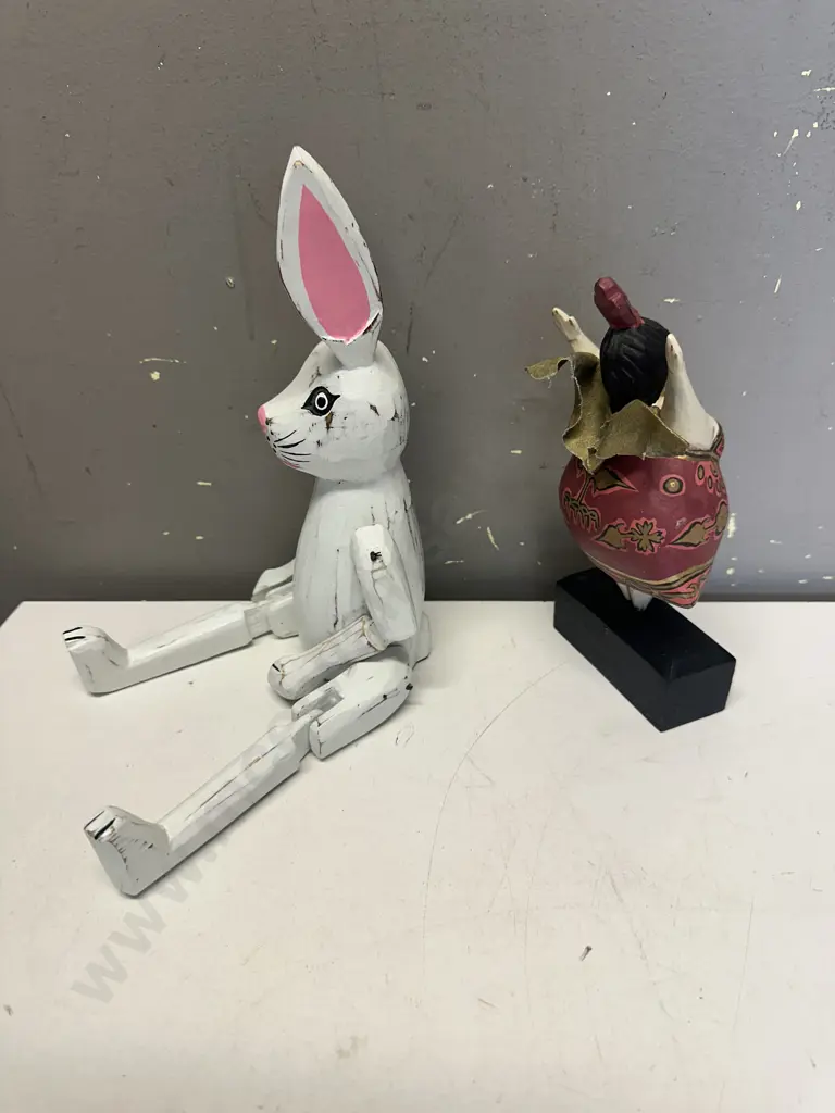 Wooden Bunny & Figurine Ornaments  Image 1++