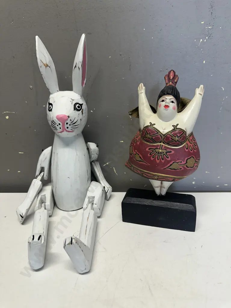 Wooden Bunny & Figurine Ornaments  Image 1++