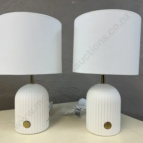 Pair of Ceramic Bedside Lamps with shades
