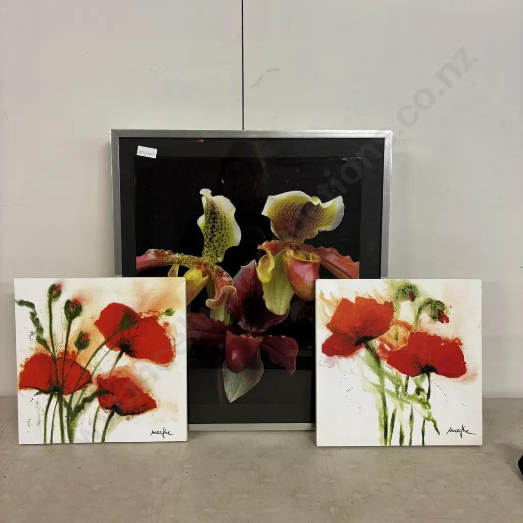 Three Floral Themed Art works Image 1++
