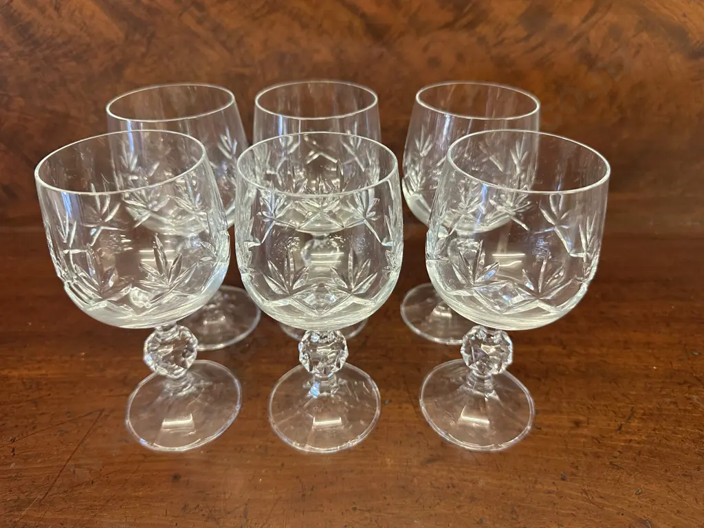 Set Of Six Crystal Wine Glasses Image 1++