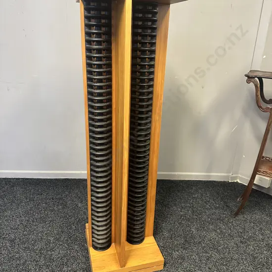 Danske Mobler Solid Rimu CD & DVD Revolving Storage Tower - 168. 122 x 34.5cm