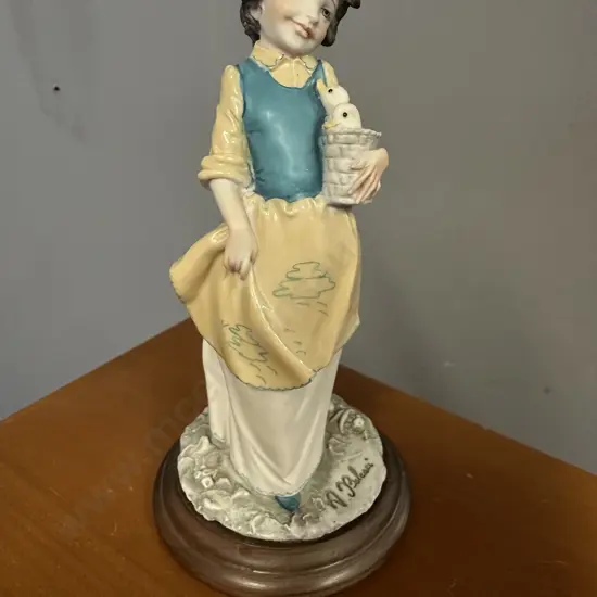 Capidomonte Style A.Belcari Figurine Signed H19cm.