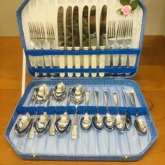 Vintage 24 Piece Bilchrome Chromoid Plated Cutlery Canteen - Sheffield England