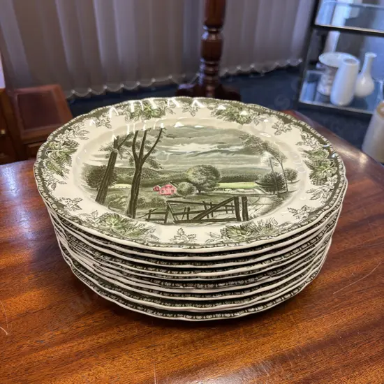 Vintage Johnson Bros "The Friendly Village "The Hayfield" 11 Oval Plates