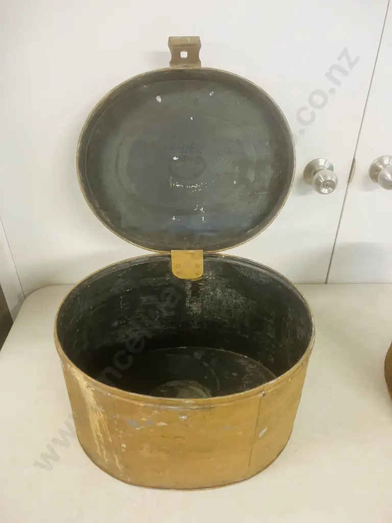 Pair of Antique Victorian Tin Hat Boxes (1 Quite Rusty) Image 1++