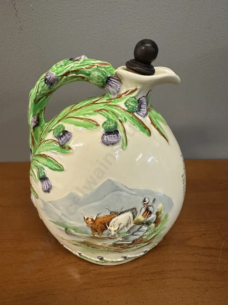 Vintage Crown Devon Fieldings Auld Lang Syne Musical Jug H20cm. Image 1++