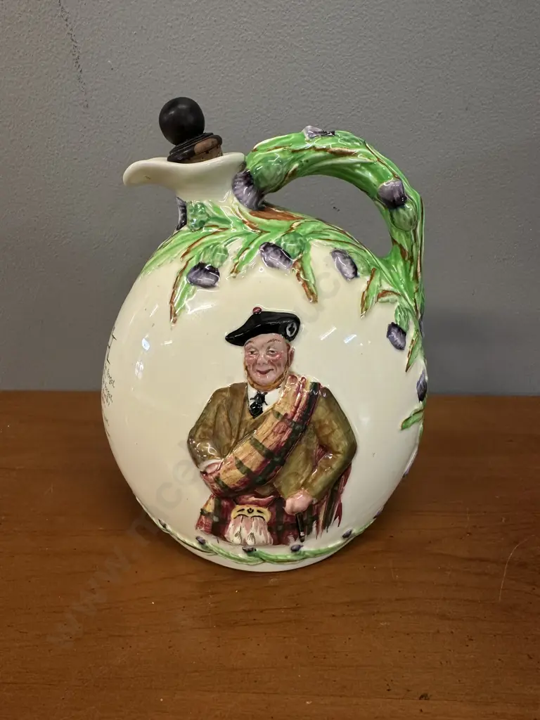 Vintage Crown Devon Fieldings Auld Lang Syne Musical Jug H20cm. Image 1++