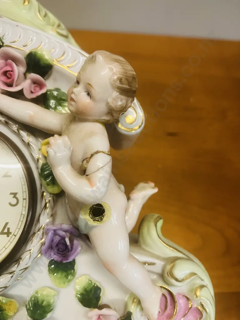 Art Deco German Oak Cased Mantle Clock With Key, Pair of Old Clock Keys, Damaged 1950s Meiko Tokei Clock Image 1++