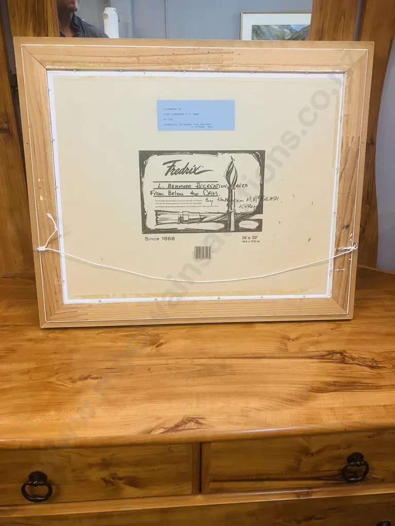 Kathleen M. McBeath "L. Benmore Recreation Area From Below The Dam" 1980s Framed Original Painting. 51 x 61cm Image 1++