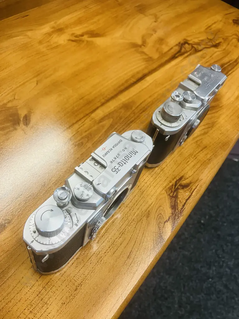 Pair of Minolta-35 (Model-II) Version 2 Rangefinder Camera Bodies - Japan 1955 (#80911 & #97876) Image 1++