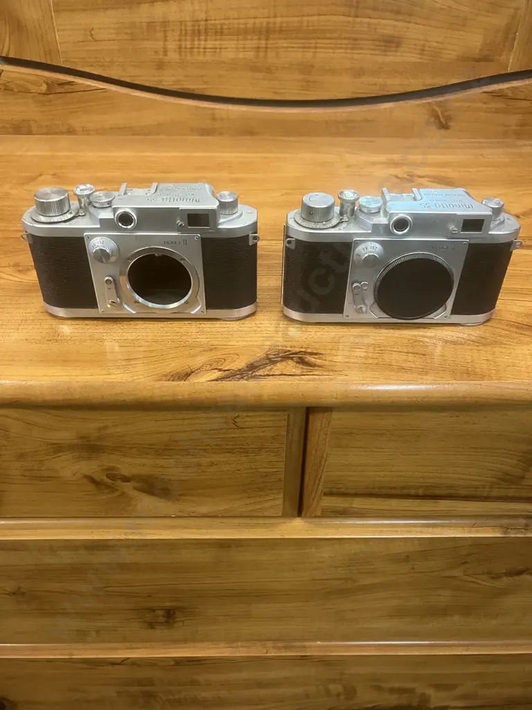 Pair of Minolta-35 (Model-II) Version 2 Rangefinder Camera Bodies - Japan 1955 (#80911 & #97876) Image 1++