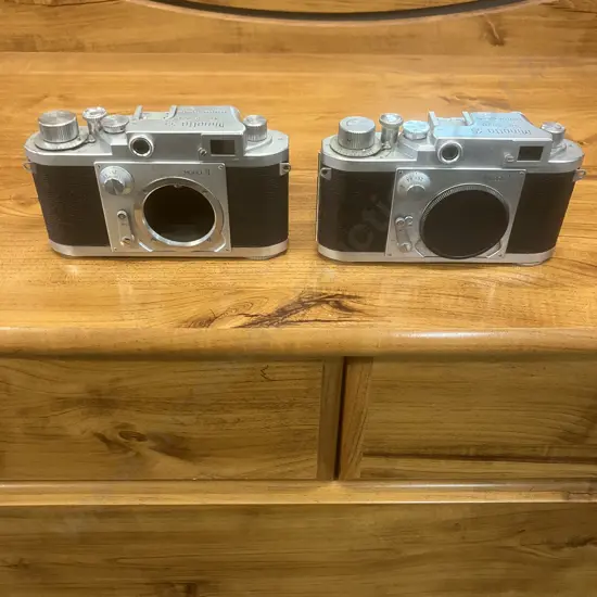 Pair of Minolta-35 (Model-II) Version 2 Rangefinder Camera Bodies - Japan 1955 (#80911 & #97876)
