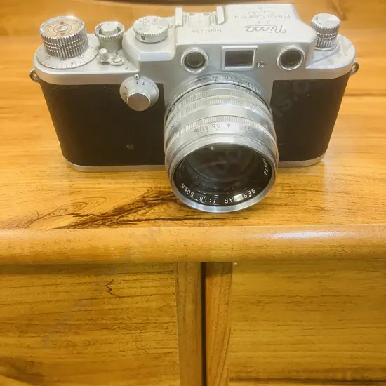 Nicca Type-3F (Japanese 35mm Leica Copy) #87286 1956 - Knob Winding Variant, Canon SERENAR f1:8 50mm LTM Lens #62672