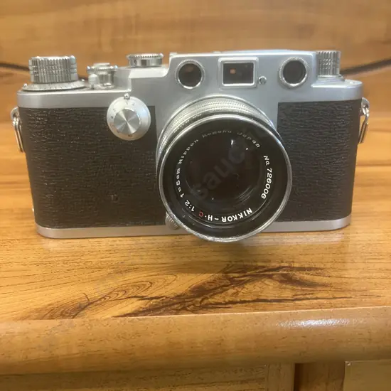 Nicca Type-3F (Japanese 35mm Leica Copy) #85046 - Knob Winding Variant, Nippon Kogaku NIKKOR-H.C 1:2 f/5cm Lens #726006