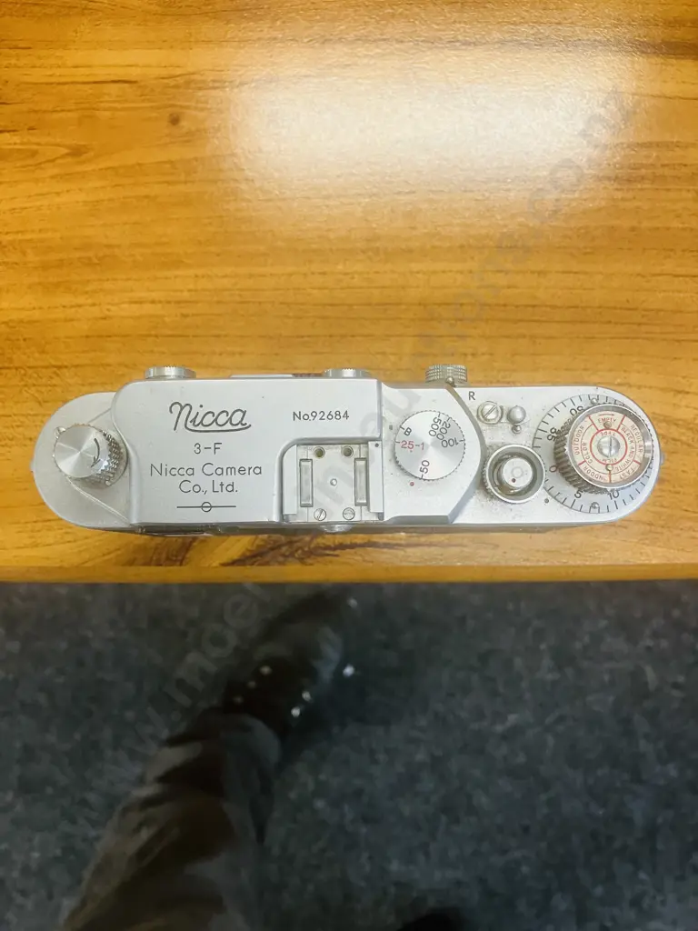 Nicca 3-F Rangefinder 35mm Film Camera Body (Japanese Leica lll Copy) #92684,1956 - Knob Winding Variant Image 1++