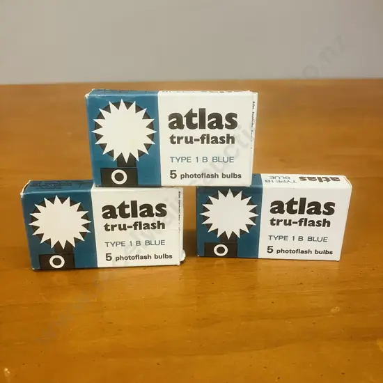 12 Atlas Tru-flash Type 1 B Blue Camera Photoflash Flash Bulbs