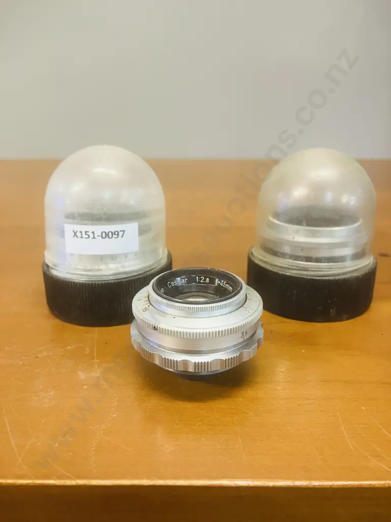 Lenses - Isco-Gottingen Westron 1:3.5/35, Staeble-Choro 1:3.5/38, Steinheil Munchen Cassar 1:2.8/45 Pair of Lens Bubbles Image 1++