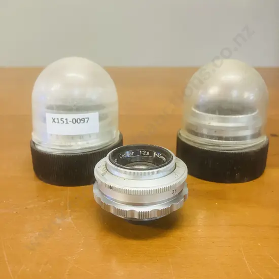 Lenses - Isco-Gottingen Westron 1:3.5/35, Staeble-Choro 1:3.5/38, Steinheil Munchen Cassar 1:2.8/45 Pair of Lens Bubbles