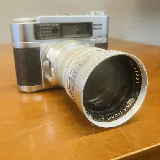 Braun Super Paxette II BL 35mm Rangefinder Camera With ENNA Munchen Tele-Ennalyt 1:3.5/135mm Lens. 1958 Germany