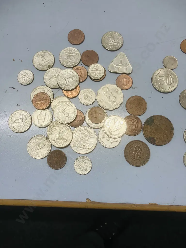 Coins - Singapore Singapura, Malaysian Sen, Islands, New Zealand, American Etc Image 1++