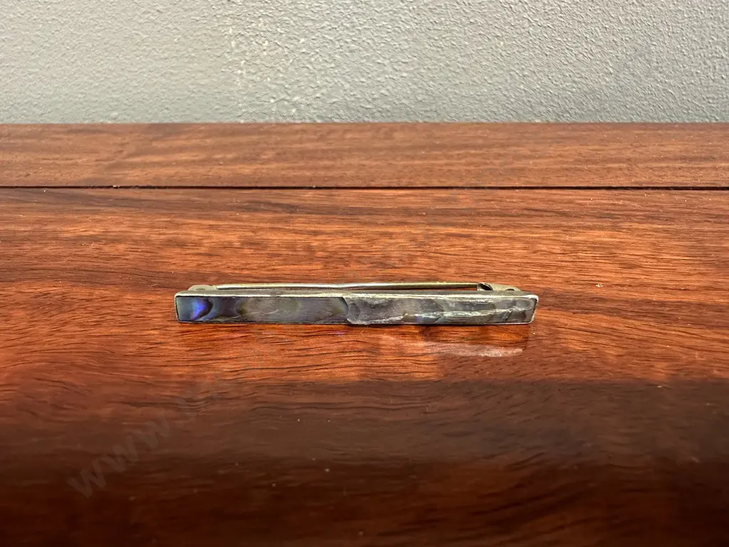 Sterling Silver Tie Pin/Brooch With Paua Detail Image 1++