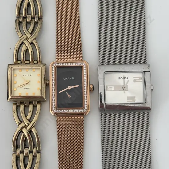 Three Ladies Dress Watches:  Chanel, Fiorelli and Elite