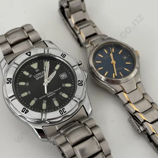 Two Watches: Lorus Sport 50m and Pulsar 100m