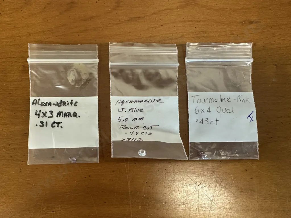 Selection Of Gemstones Including Alexandrite .31cts, Aquamarine .48cts & Tourmaline Pink .43cts  Image 1++