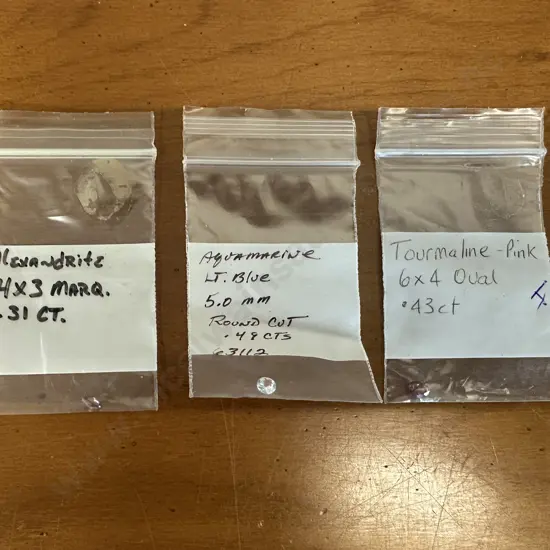 Selection Of Gemstones Including Alexandrite .31cts, Aquamarine .48cts & Tourmaline Pink .43cts 