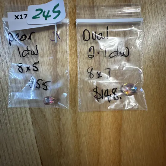 Gemstones x2 Pear & Oval Shape 