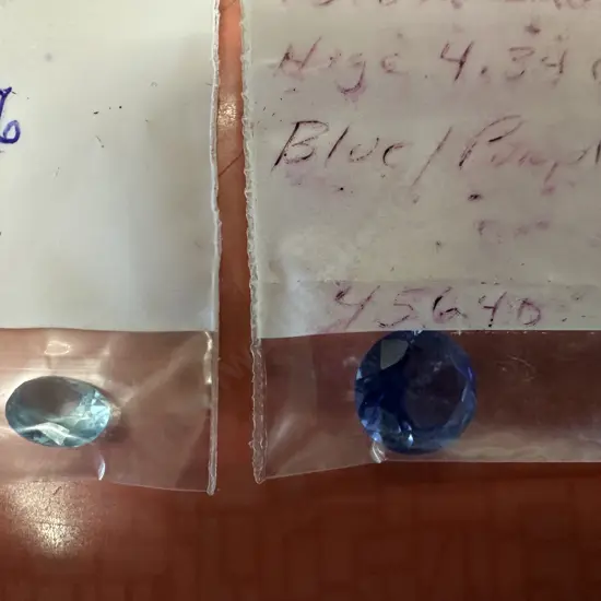 Gemstones x2 Aquamarine Oval 1.8cts & Round Tanzamite Blue 