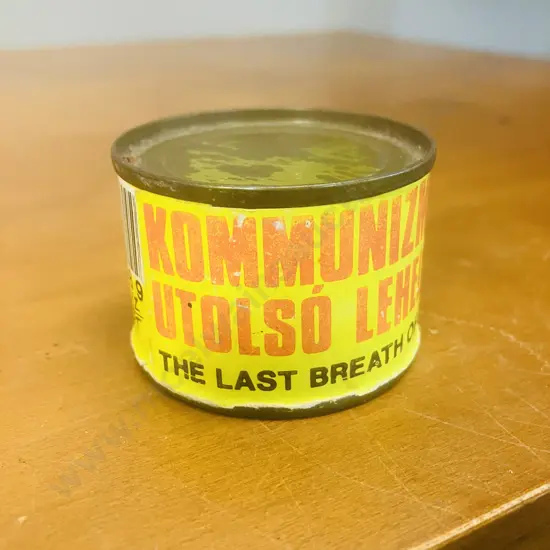 Kommunizmus Utolso Lehelete / The Last Breath Of Communism Tin Rare 1989 Budapest Souvenir
