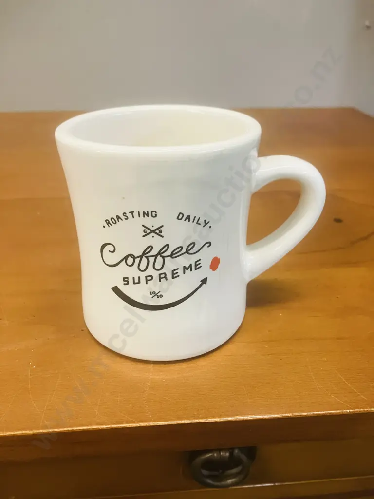 Scarce Collectable Coffee Supreme Diner Mug - Custom Extra-thick Curved Ceramic Image 1++