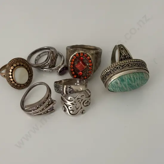 Assorted Sterling Silver Rings etc