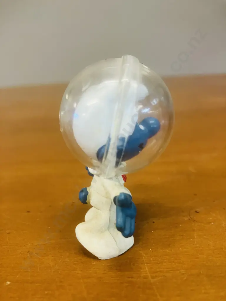Rare Astronaut Smurf With Red Zipper Peyo Bully West Germany Image 1++