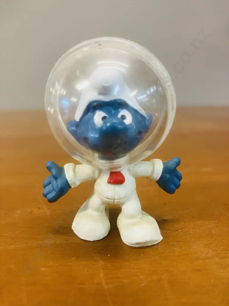 Rare Astronaut Smurf With Red Zipper Peyo Bully West Germany Image 1++