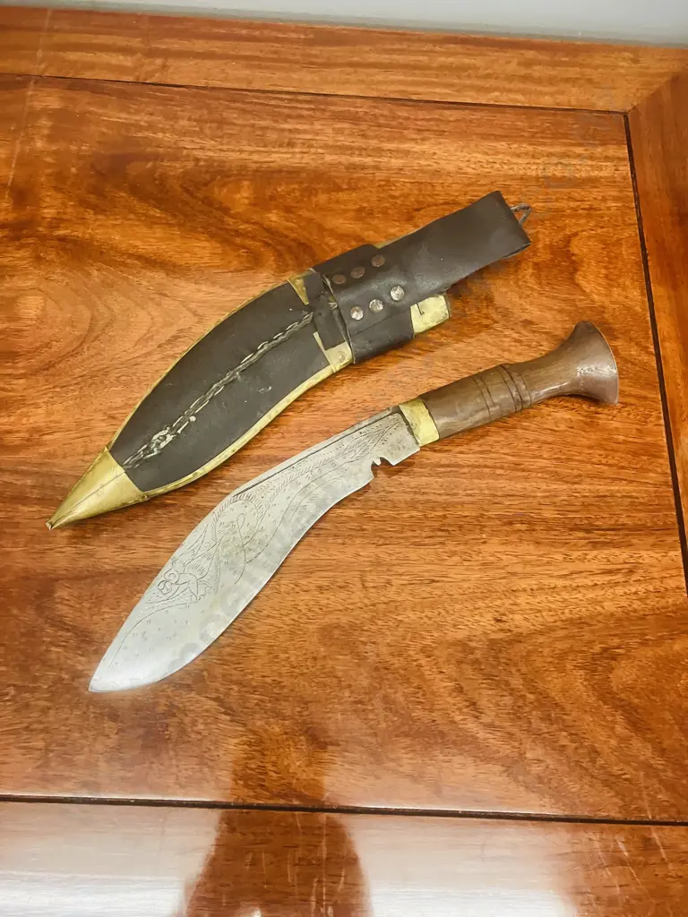 Khukuri,Gurkha Knife - Nepali Souvenir, Coin Detailed Sheath. L36cm Image 1++